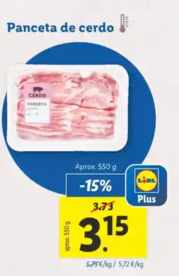 Lidl Panceta de cerdo oferta