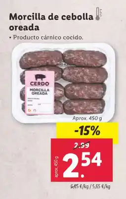 Lidl Morcilla de cebolla oreada oferta