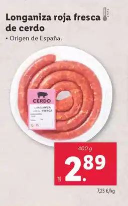 Lidl Longaniza roja fresca oferta