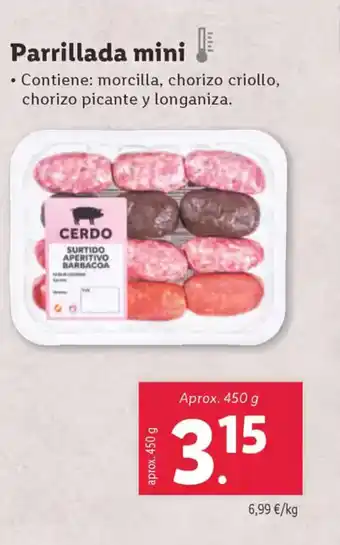 Lidl Parrillada mini oferta