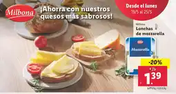 Lidl MILBONA Lonchas de mozzarella oferta