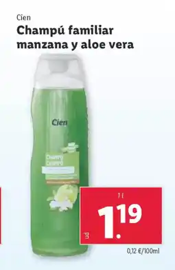 Lidl CIEN Champú familiar manzana y aloe vera oferta