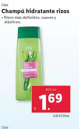 Lidl CIEN Champú hidratante rizos oferta