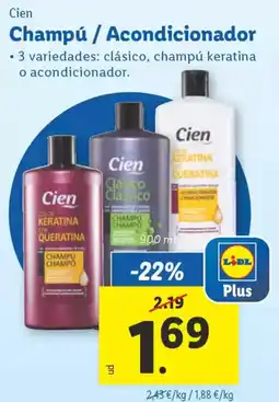 Lidl CIEN Champú / Acondicionador oferta