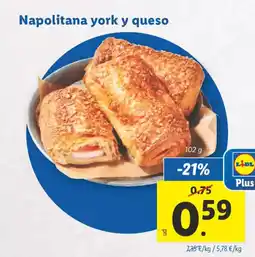 Lidl Napolitana york y queso oferta