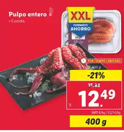 Lidl Pulpo entero oferta