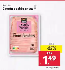 Lidl REALVALLE Jamón cocido extra oferta