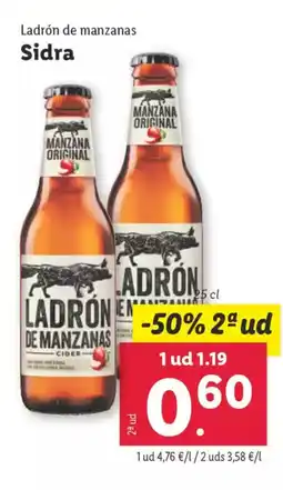 Lidl LADRON DE MANZANAS Sidra oferta