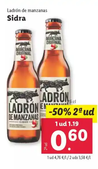 Lidl LADRON DE MANZANAS Sidra oferta