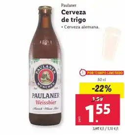 Lidl PAULANER Cerveza de trigo oferta