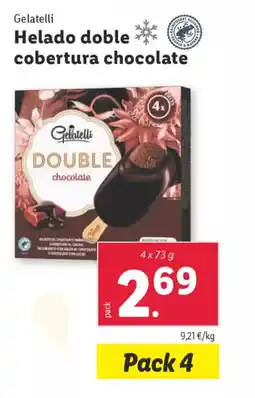 Lidl GELATELLI Helado doble cobertura chocolate oferta