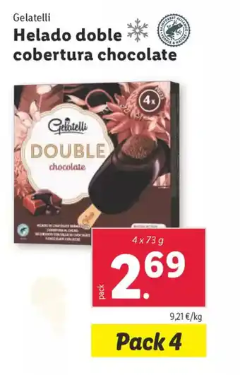Lidl GELATELLI Helado doble cobertura chocolate oferta