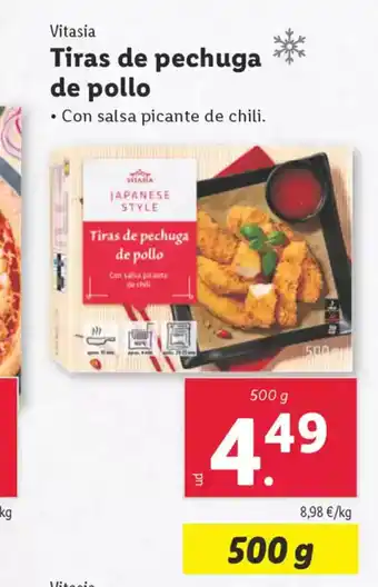 Lidl VITASIA Tiras de pechuga de pollo oferta