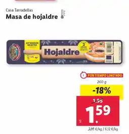 Lidl CASA TARRADELLAS Masa de hojaldre oferta