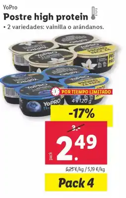 Lidl YOPRO Postre high protein oferta