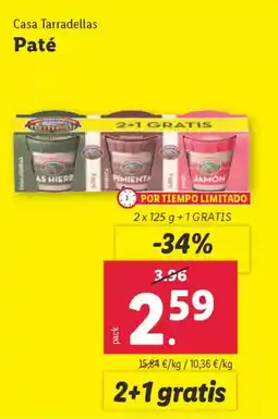 Lidl CASA TARRADELLAS Pate oferta