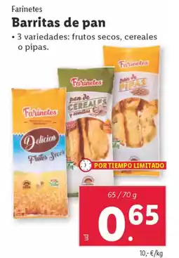 Lidl FARINETES Barritas de pan oferta