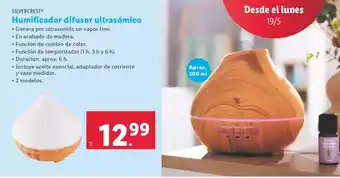 Lidl SILVERCREST Humificador difusor ultrasómico oferta