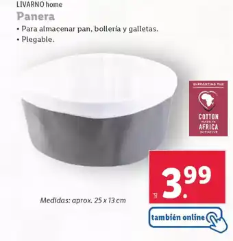 Lidl LIVARNO home Panera oferta