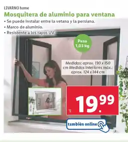 Lidl LIVARNO home Mosquitera de aluminio para ventana oferta