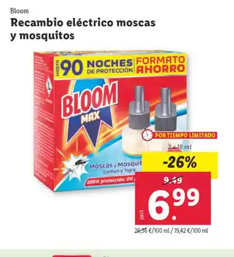 Lidl BLOOM Recambio eléctrico moscas y mosquitos oferta