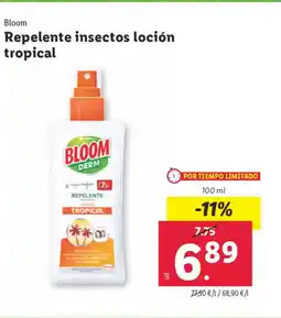 Lidl BLOOM Repelente insectos loción tropical oferta