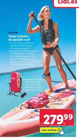 Lidl Tabla inflable de paddle surf oferta
