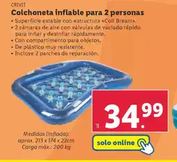 Lidl CRIVIT Colchoneta inflable para 2 personas oferta