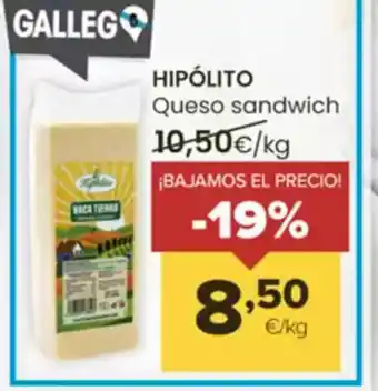 Autoservicios Familia HIPÓLITO Queso sandwich oferta