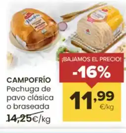 Autoservicios Familia CAMPOFRÍO Pechuga de pavo clásica o braseada oferta
