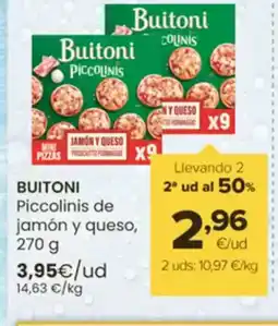 Autoservicios Familia BUITONI Piccolinis de jamon y queso oferta
