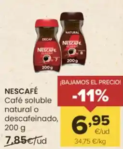 Autoservicios Familia NESCAFÉ Café soluble natural o descafeinado oferta