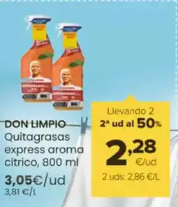 Autoservicios Familia DON LIMPIO Quitagrasas express aroma cítrico oferta