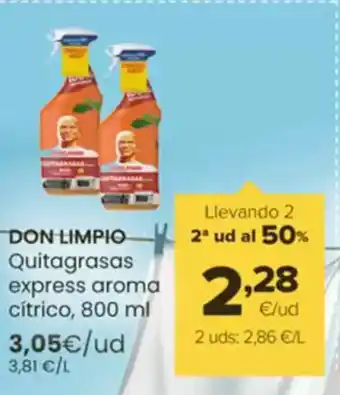 Autoservicios Familia DON LIMPIO Quitagrasas express aroma cítrico oferta