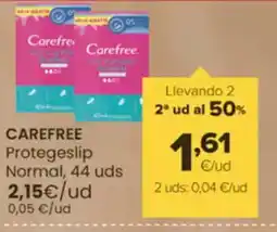Autoservicios Familia CAREFREE Protegeslip Normal oferta