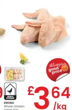 Eroski EROSKI Whole chicken wings tray oferta