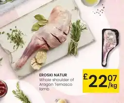 Eroski EROSKI NATUR Whole shoulder of Aragon Ternasco lamb oferta