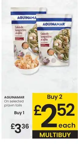 Eroski AGUINAMAR On selected prawn tails oferta