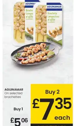 Eroski AGUINAMAR On selected brochettes oferta