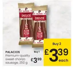Eroski PALACIOS Premium-quality sweet chorizo oferta