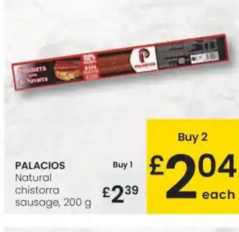 Eroski PALACIOS Natural chistorra sausage oferta