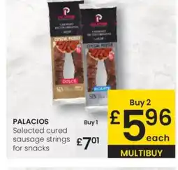 Eroski PALACIOS Selected cured sausage strings oferta