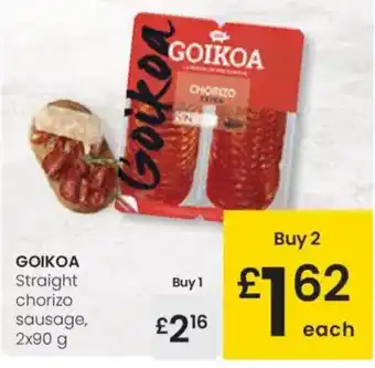Eroski GOIKOA Straight chorizo sausage oferta