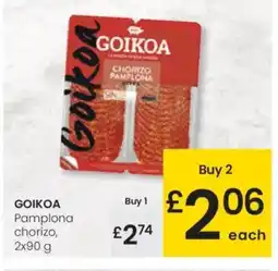 Eroski GOIKOA Pamplona chorizo oferta