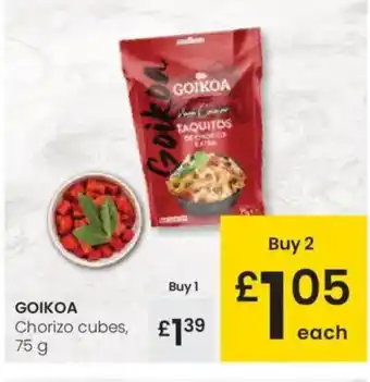 Eroski GOIKOA Chorizo cubes oferta