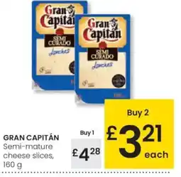 Eroski GRAN CAPITÁN Semi-mature each cheese slices oferta