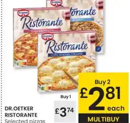 Eroski DR. OETKER RISTORANTE Selected pizzas oferta