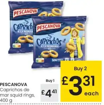 Eroski PESCANOVA Caprichos de mar squid rings oferta