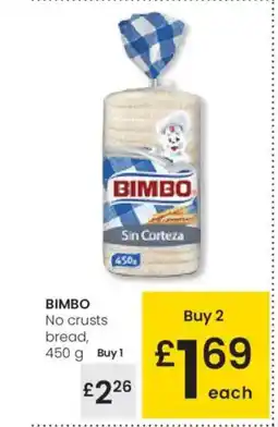 Eroski BIMBO No crusts bread oferta