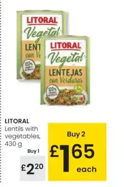 Eroski LITORAL Lentils with vegetables oferta